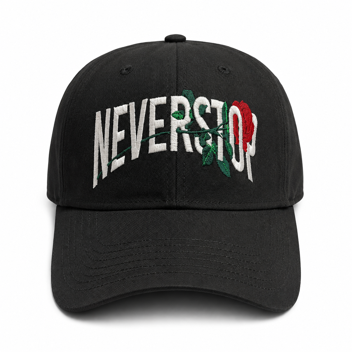 Never Stop Black Rose Hat