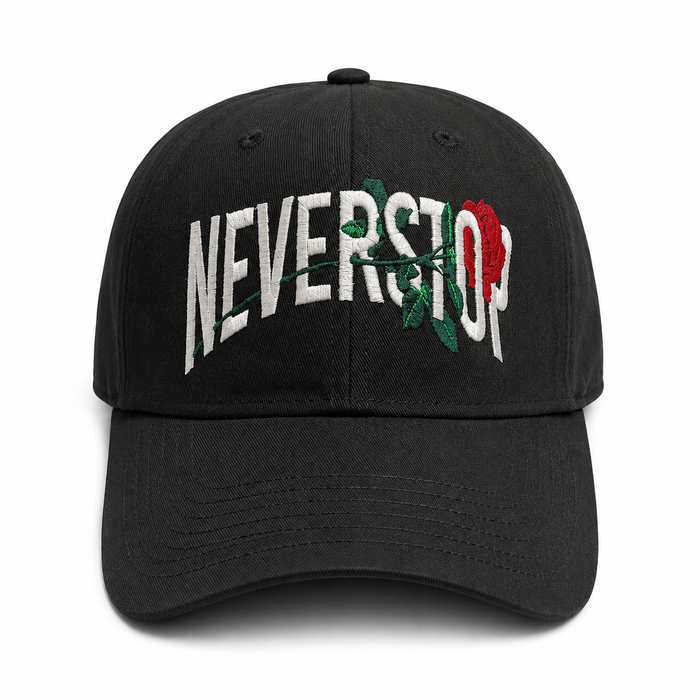 Never Stop Black Rose Hat