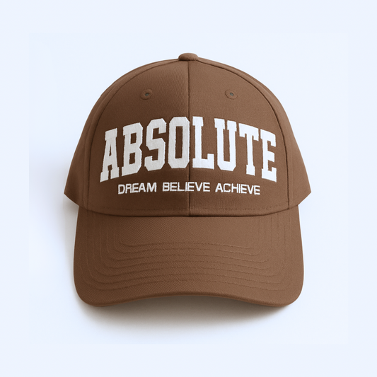 Absolute Block Letter Brown Hat