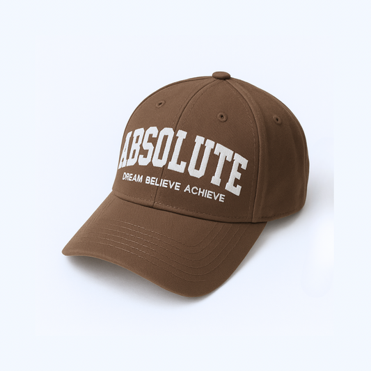 Absolute Block Letter Brown Hat