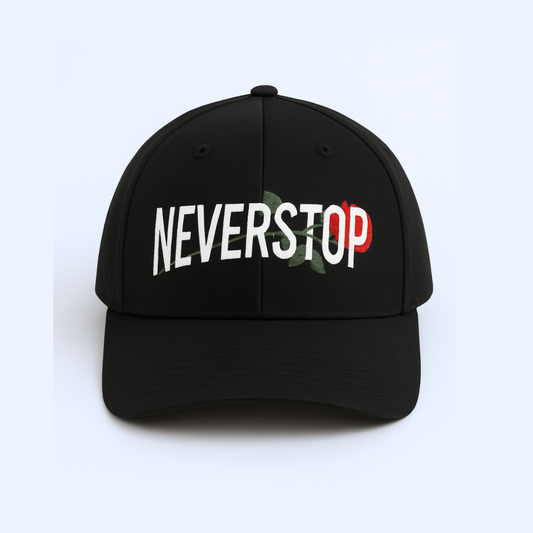 Never Stop Black Rose Hat